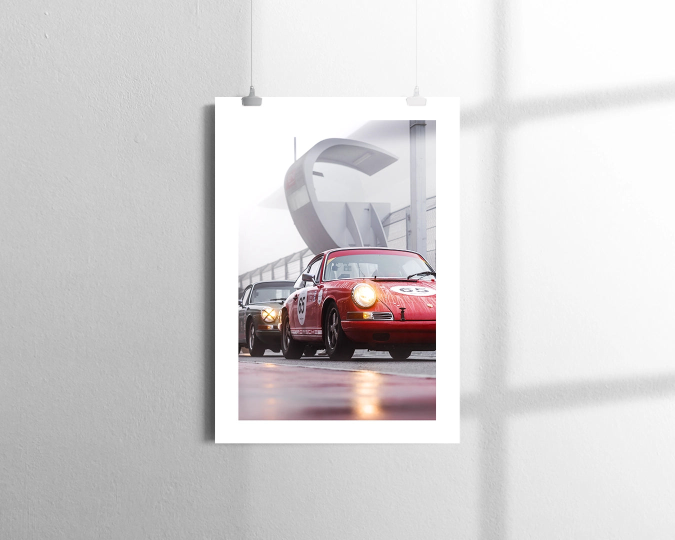 Air-cooled Porsche 911 in the rain fine art photograph unframed on Hahnemühle museum-grade cotton paper