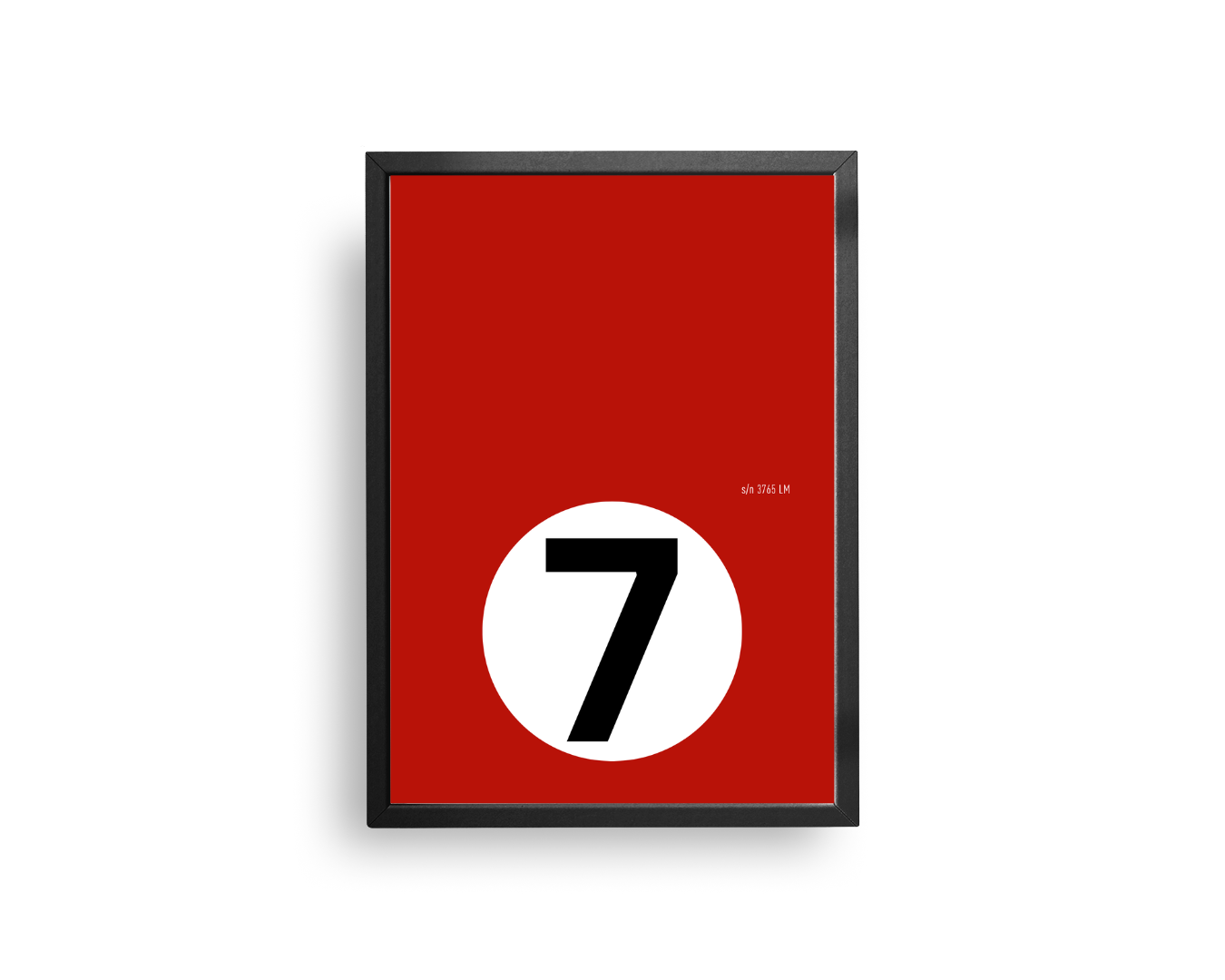 Ferrari 250 GTO chassis 3765LM Le Mans 1962 Scuderia Ferrari number 7 red livery minimalist art print by Invictus Heights
