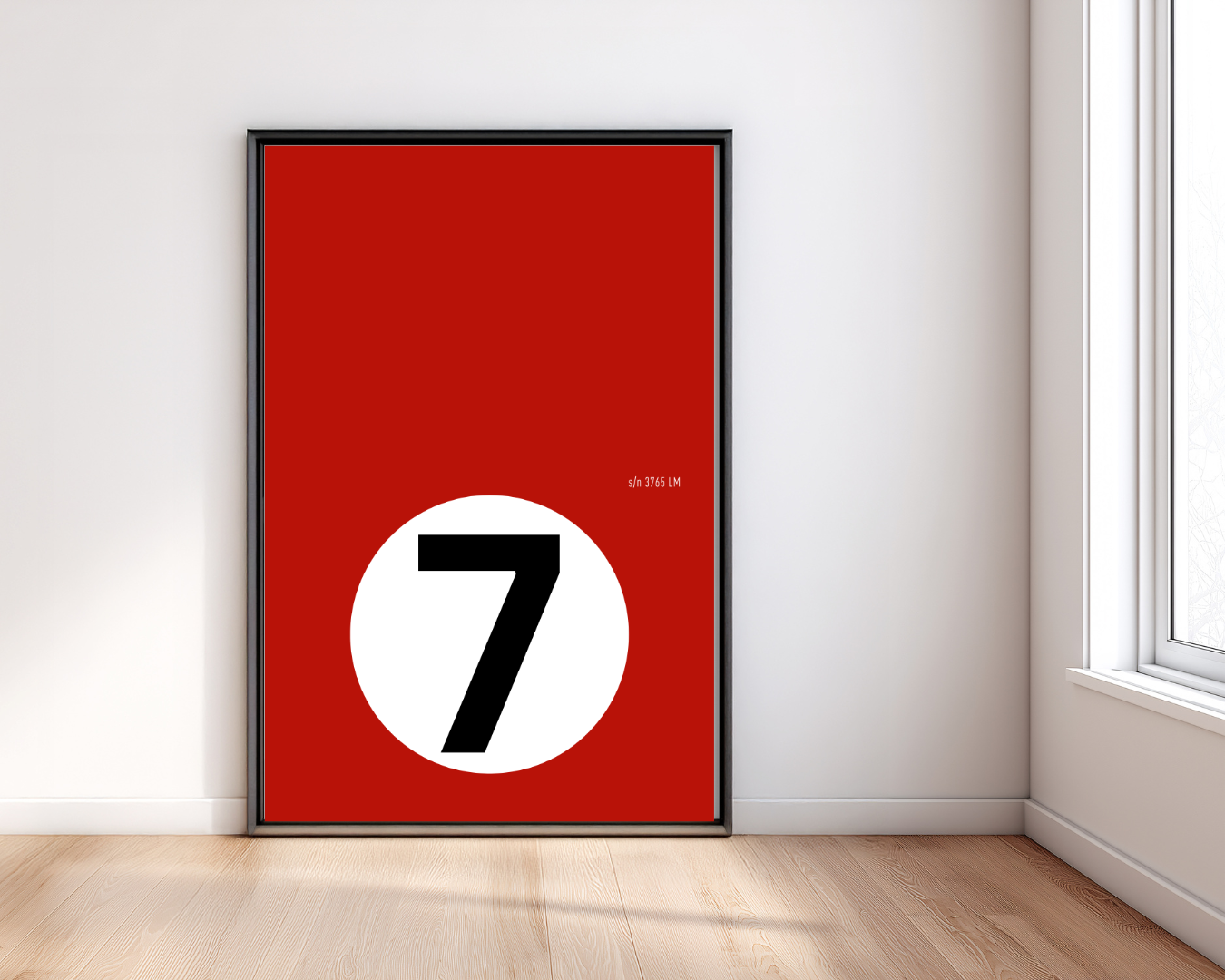 Ferrari 250 GTO chassis 3765LM Le Mans 1962 Scuderia Ferrari number 7 red livery minimalist art print by Invictus Heights