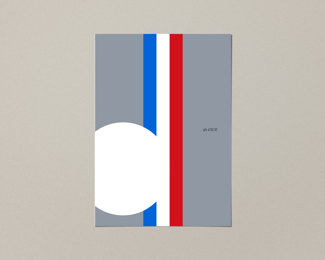 Ferrari 250 GTO chassis 4153GT Le Mans 1963 French tricolore livery minimalist art print by Invictus Heights