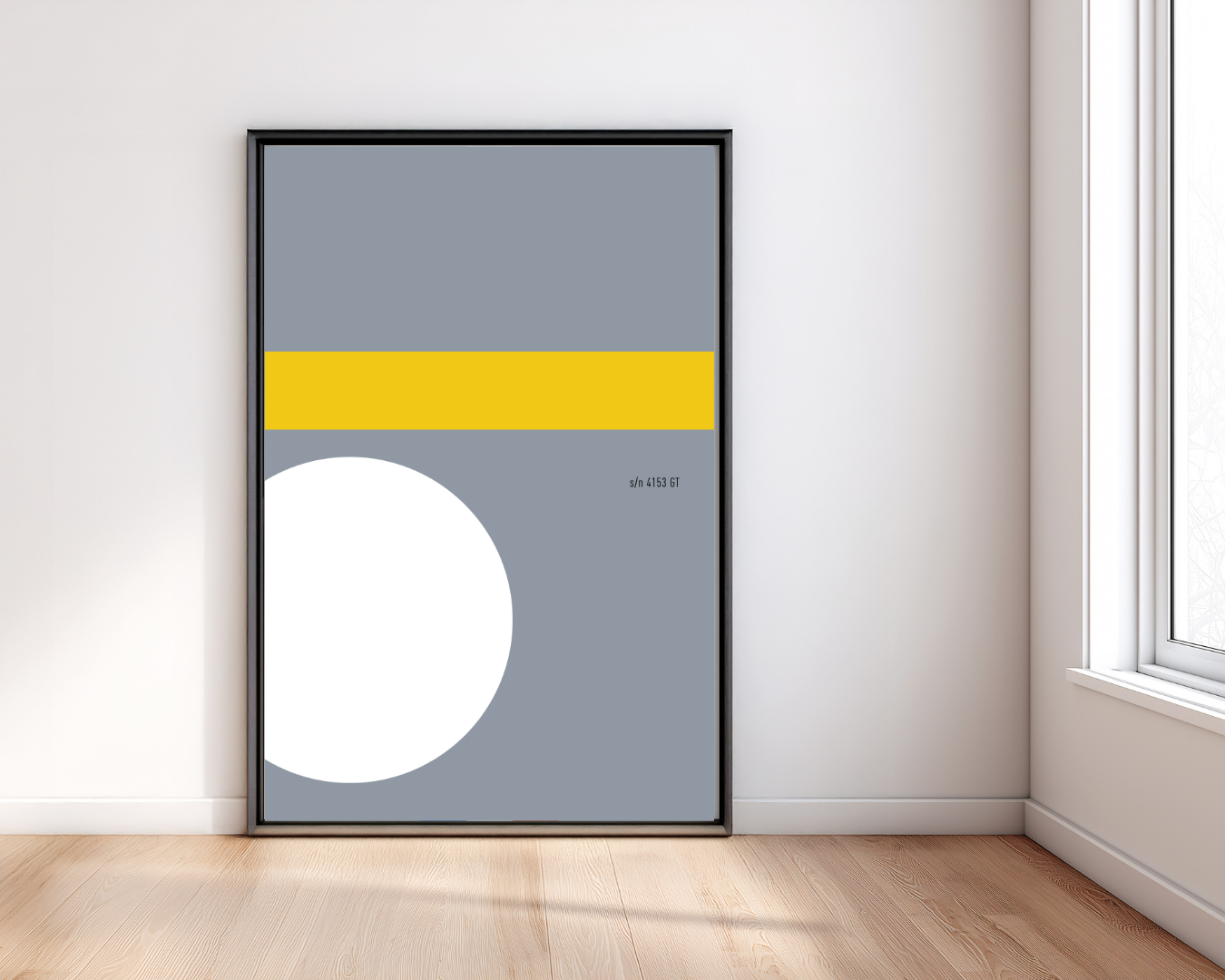Tour de France 1964:
Ferrari 250 GTO chassis 4153GT Tour de France 1964 Ecurie Francorchamps yellow stripe livery minimalist art print by Invictus Heights