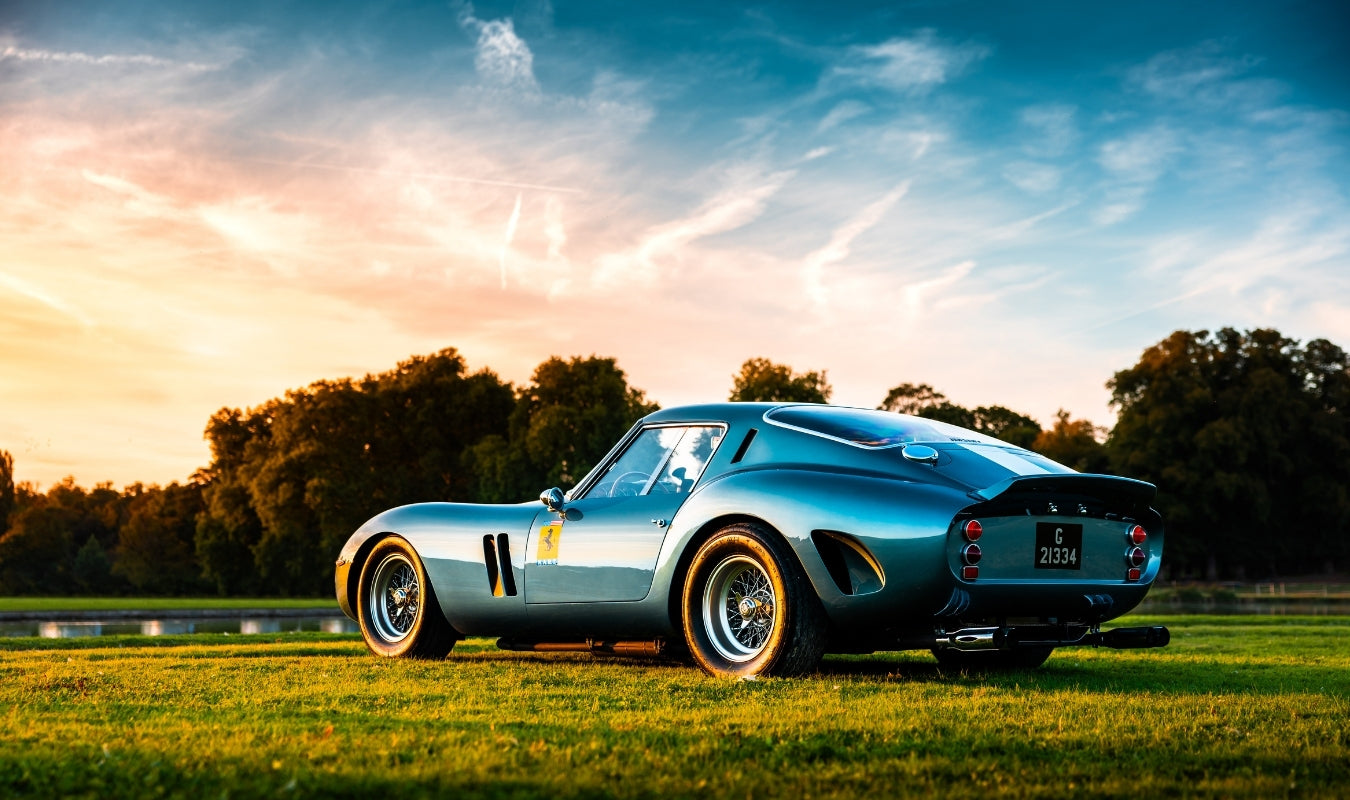 light blue Ferrari 250 GTO