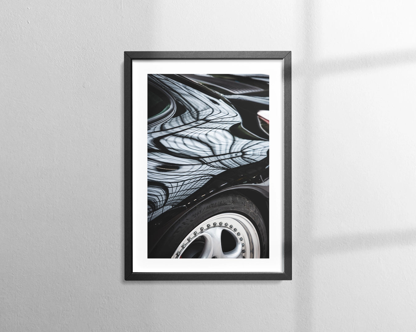 Porsche 993 Carrera RS 1995 fine art photograph in black frame with museum-grade paper and plexiglass glazing