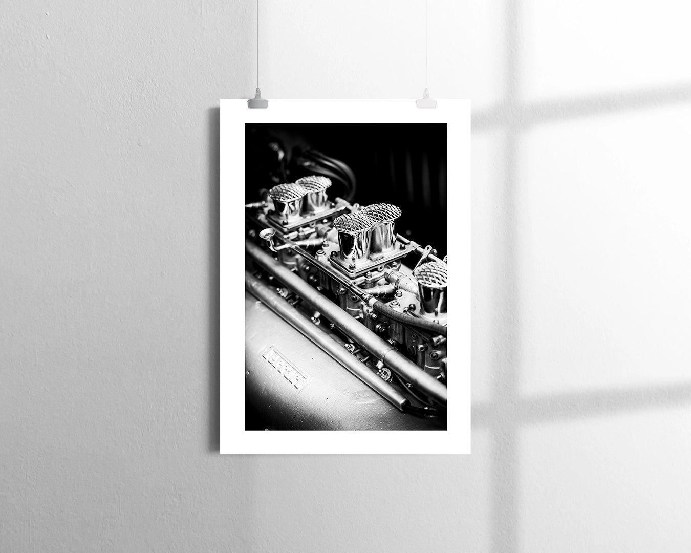 Ferrari 166 MM V12 engine 1948 fine art photograph unframed on Hahnemühle museum-grade cotton paper