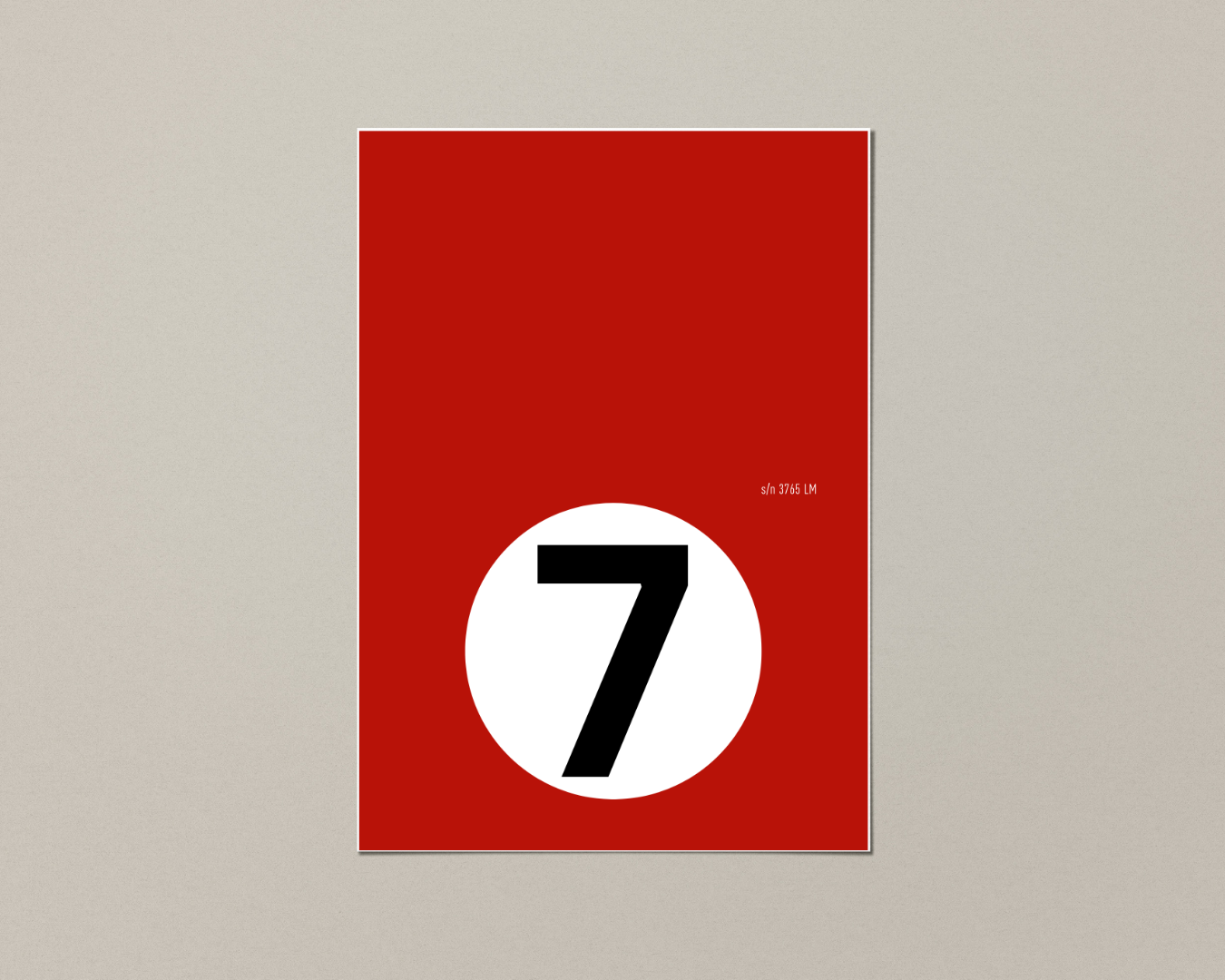 Ferrari 250 GTO chassis 3765LM Le Mans 1962 Scuderia Ferrari number 7 red livery minimalist art print by Invictus Heights
