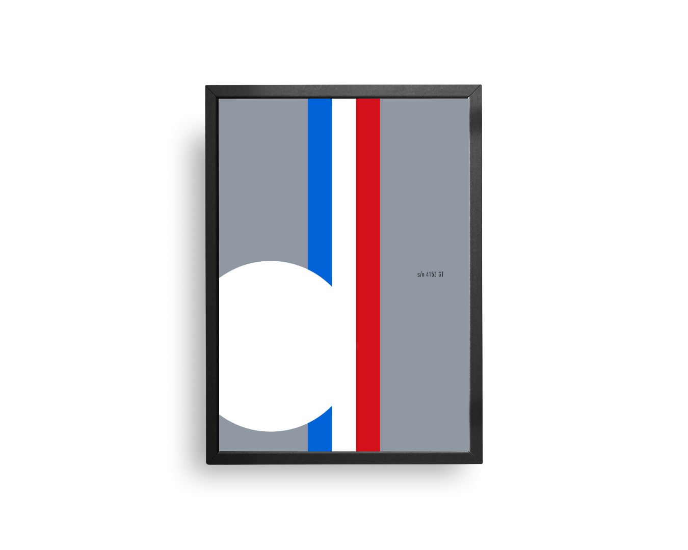 Ferrari 250 GTO chassis 4153GT Le Mans 1963 French tricolore livery minimalist art print by Invictus Heights