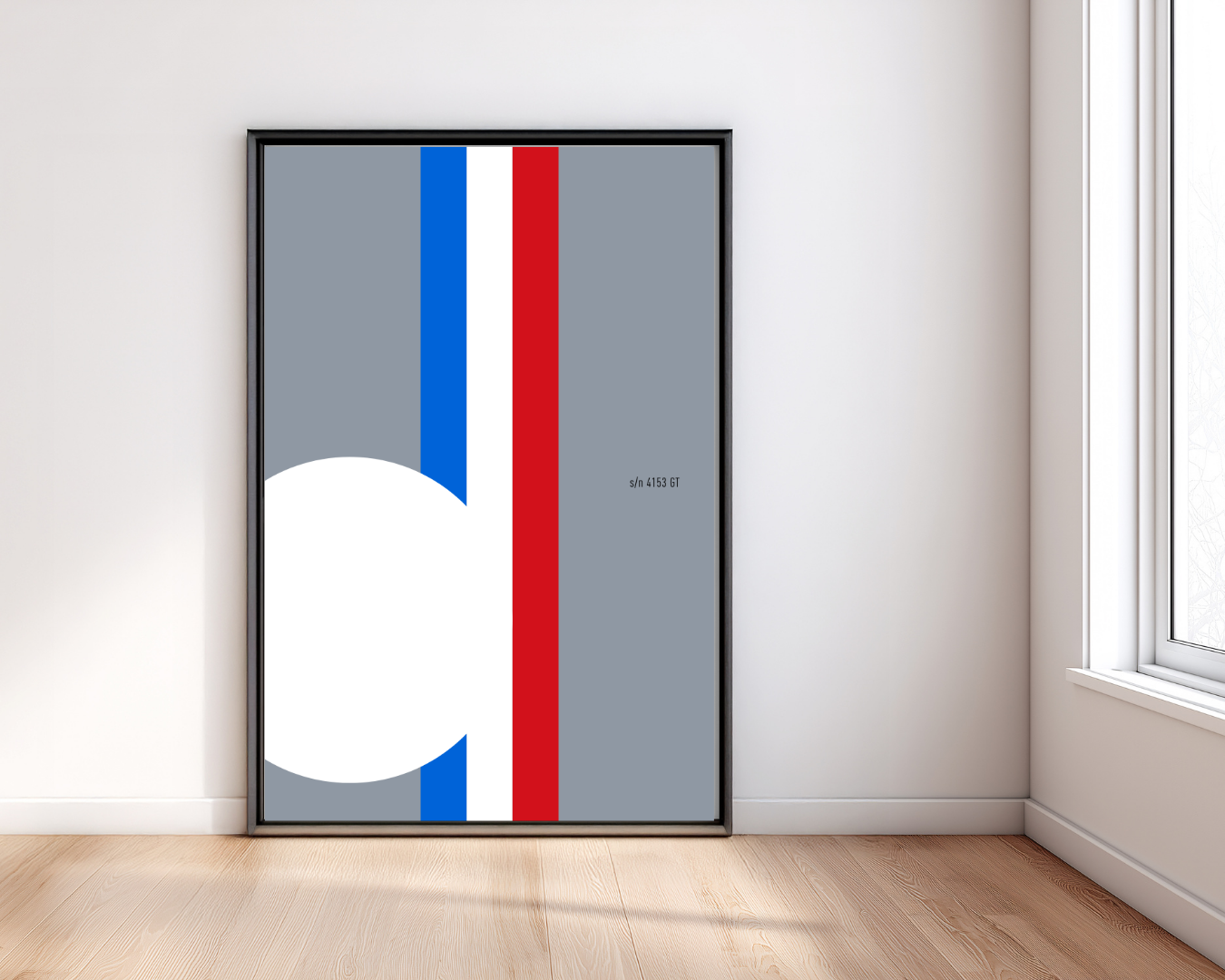Ferrari 250 GTO chassis 4153GT Le Mans 1963 French tricolore livery minimalist art print by Invictus Heights